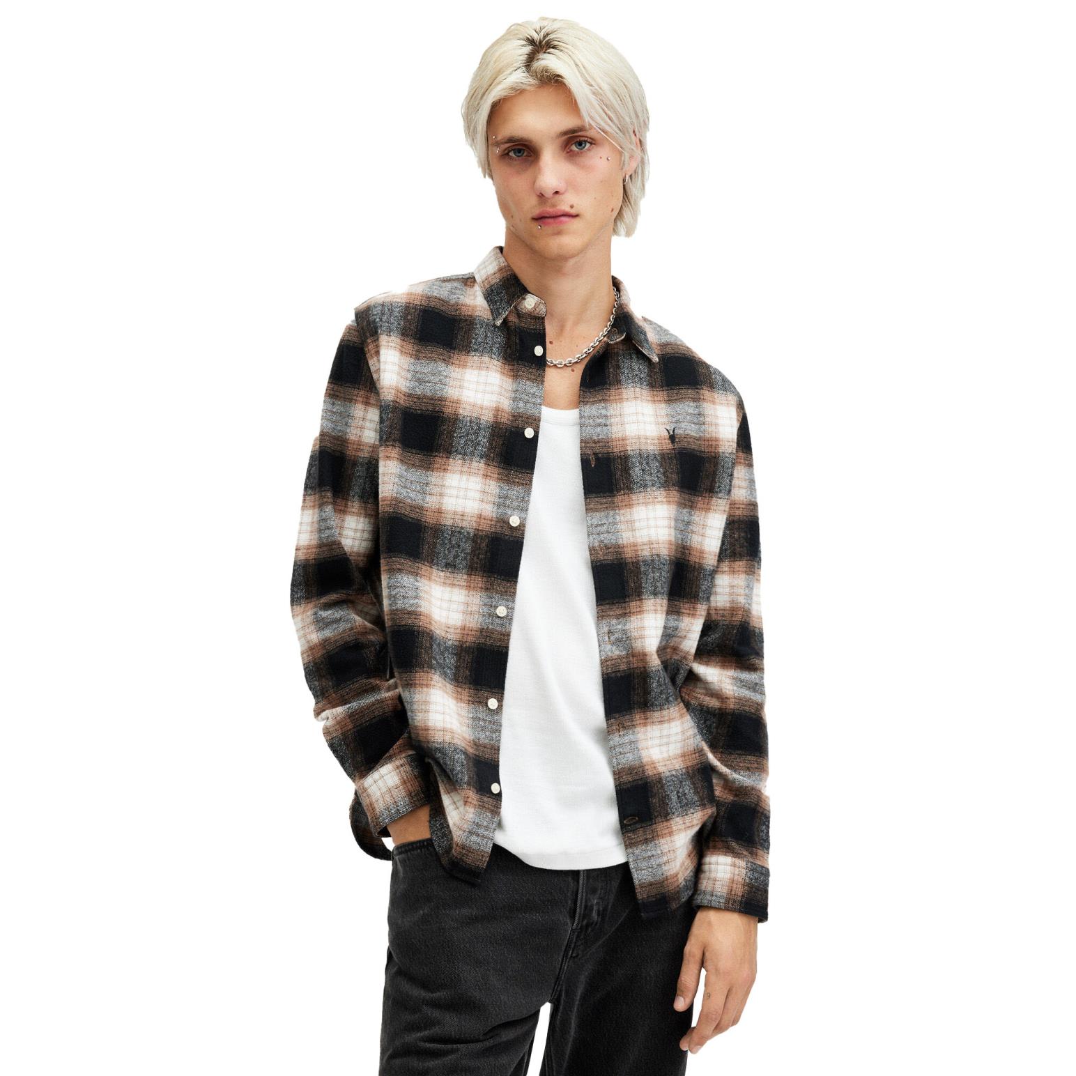 AllSaints Mercy Checked Relaxed Fit Shirt